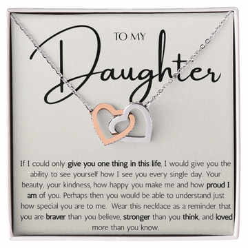 Interlocking Hearts Necklace - To My Daughter
