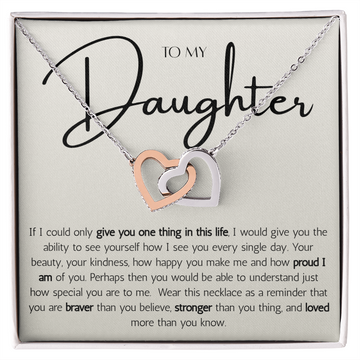 Interlocking Hearts Necklace - To My Daughter